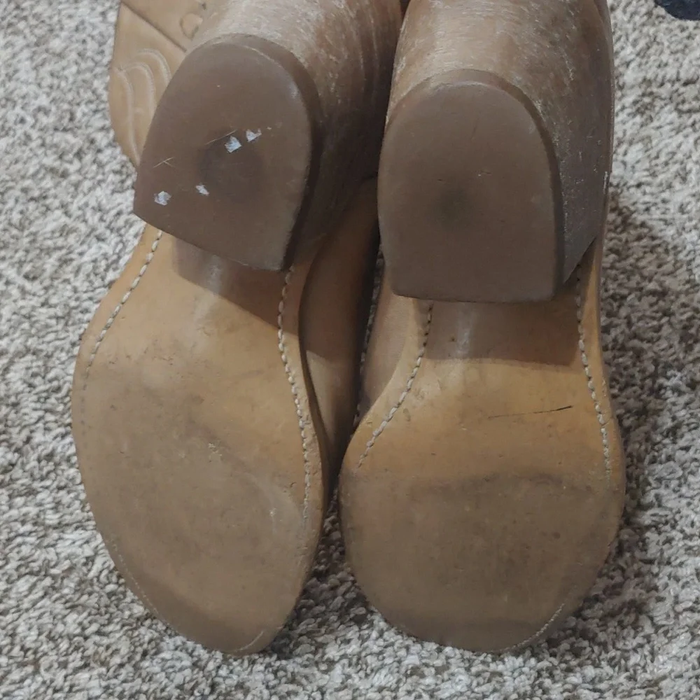 VTG Dingo Leather Cowboy Boots Light Brown Men's Size 8